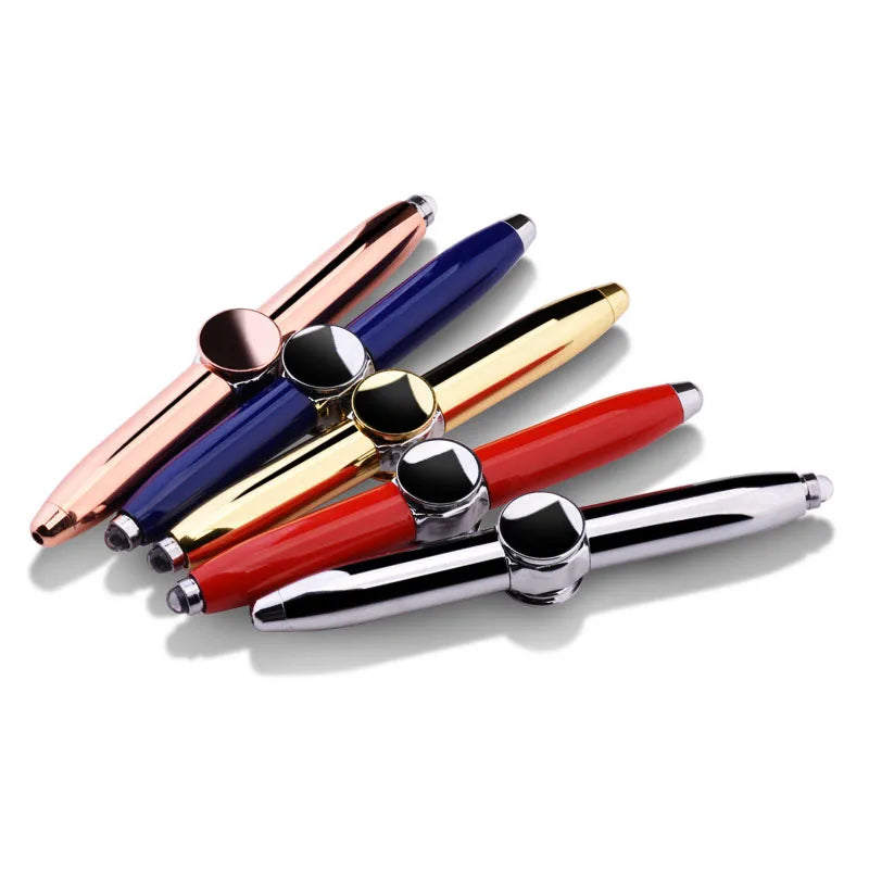 Novelty Fidget Spinning Pen With Led Light Fingertip Decompression Toy Cool Anxiety gadgets Stress Relief Gifts For Adults Kids